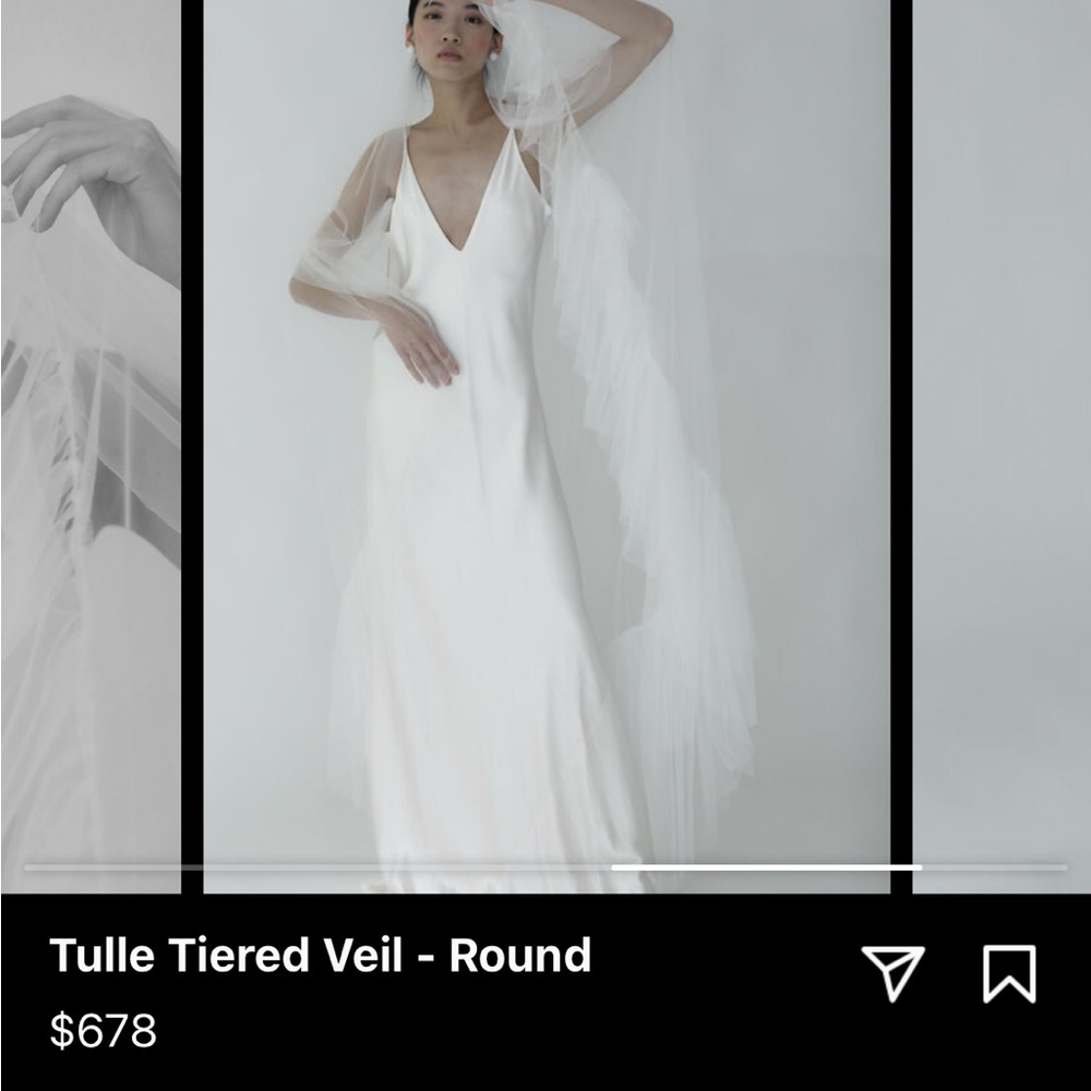 A.B. Ellie round tulle tier veil 85in